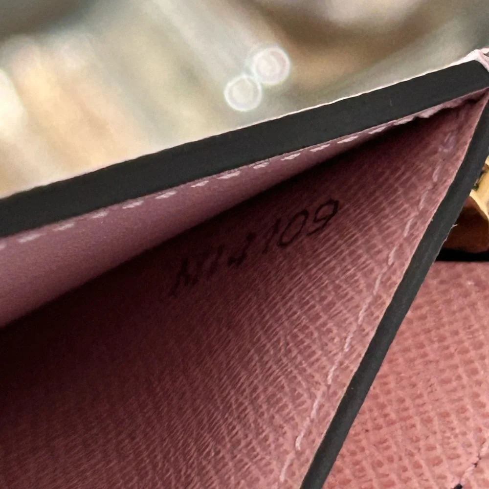 Louis Vuitton Pink and Brown Monogram Card Holder Wallet